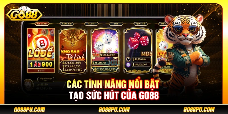 Các tính năng nổi bật tạo sức hút của GO88